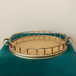 Vintage Brass Tray Vanity Jewelry Makeup Display